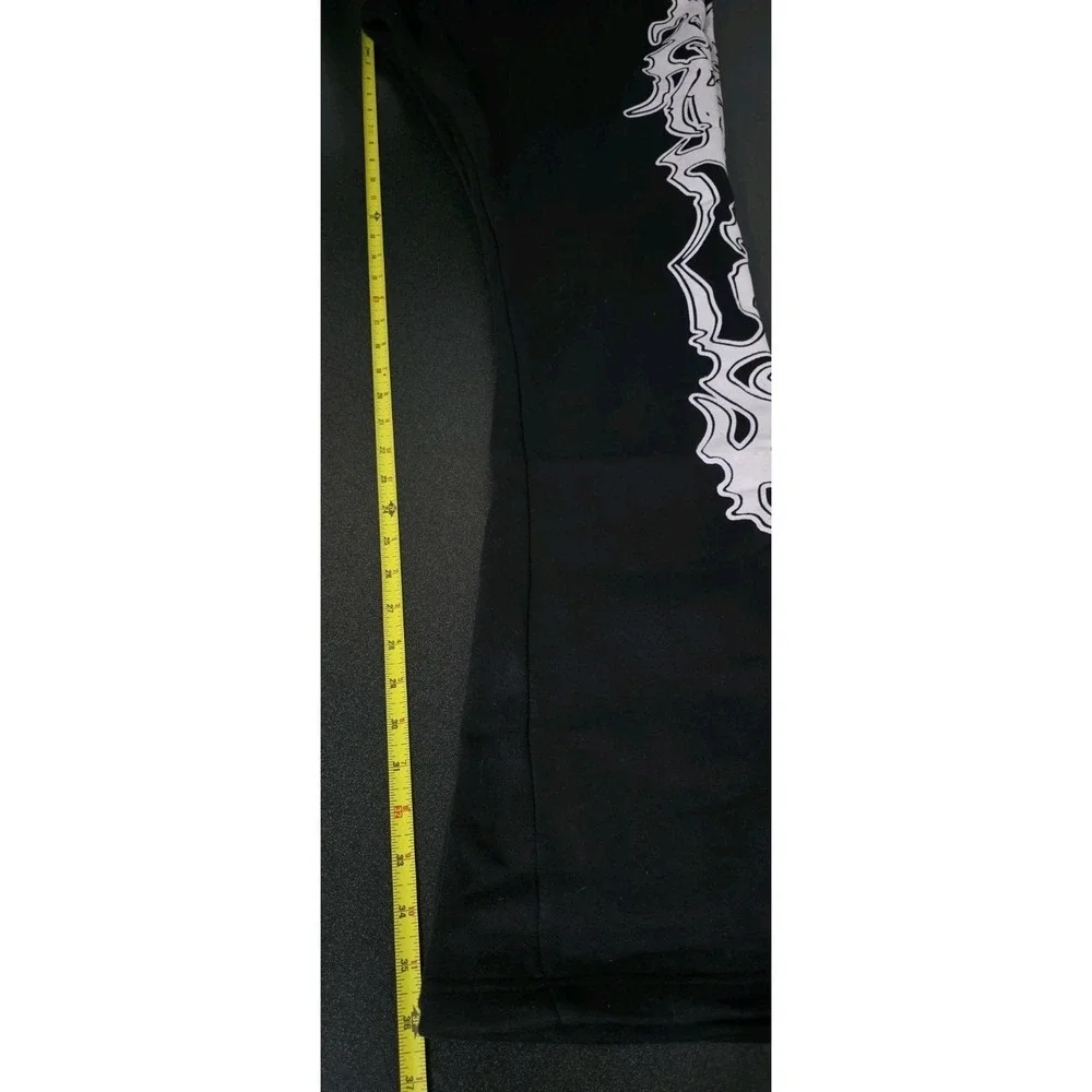Heavens Gate Black Pants Flare Stacked Graphic Goth Streetwear Men XL Grunge EUC